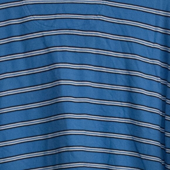 Izod Mens Advantage Polo Shirt Blue Striped Size 3XB Short Sleeve Cotton - Picture 7 of 8